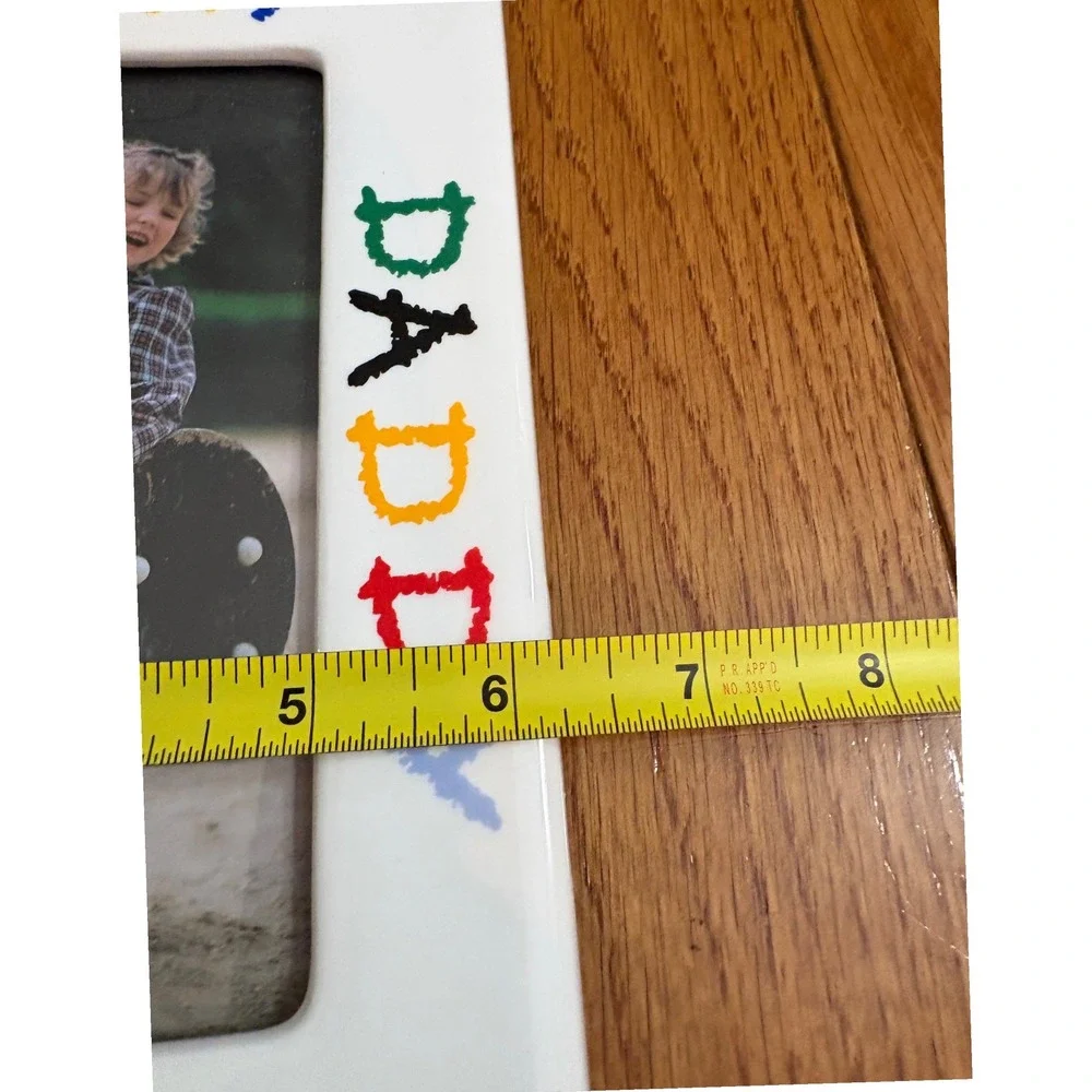 Malden I Heart My Daddy Ceramic 4x6 Picture Frame White Colorful Crayon Font